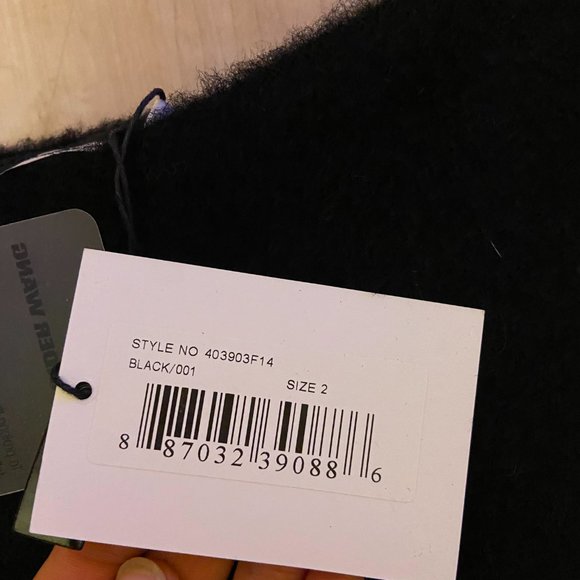 NWT T by Alexander Wang black fuzzy skirt with zipper detail - Picture 2 of 4